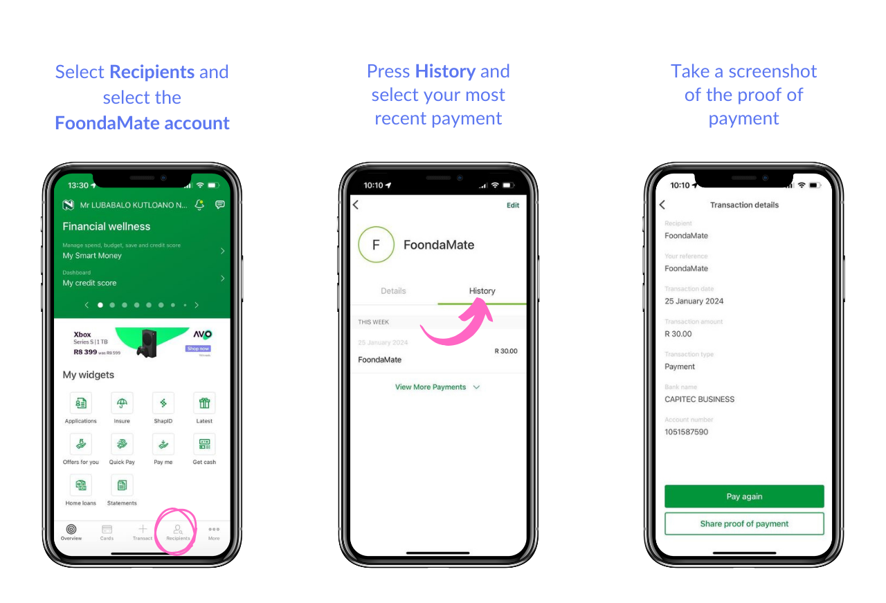 How to pay FoondaMate via Nedbank How to get proof of payment